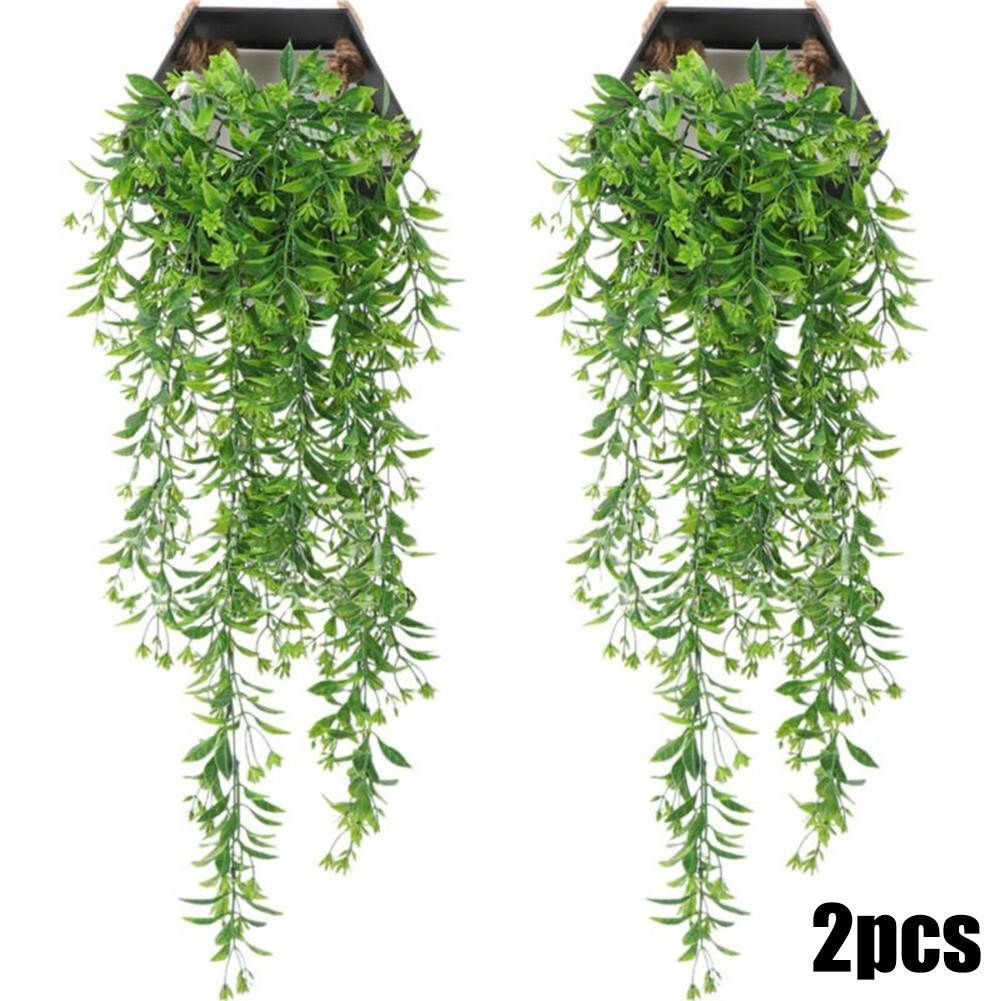 2Pcs Artificial Ivy Flower Vine Garland Hanging Home Garden Trailing Basket Plant