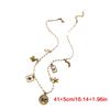 Summer Stainless Steel Necklace Sea Themed Starfish and Heart Charm Drop Oil Neckwear Enamel Jewelry Accessory
