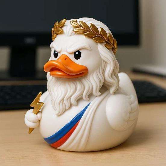 Yousheng Zeus Duck Figurine Greek Mythology Inspired God Duck Resin Statue Sculpture Home Office Bookshelf Desktop Decoration Ornament