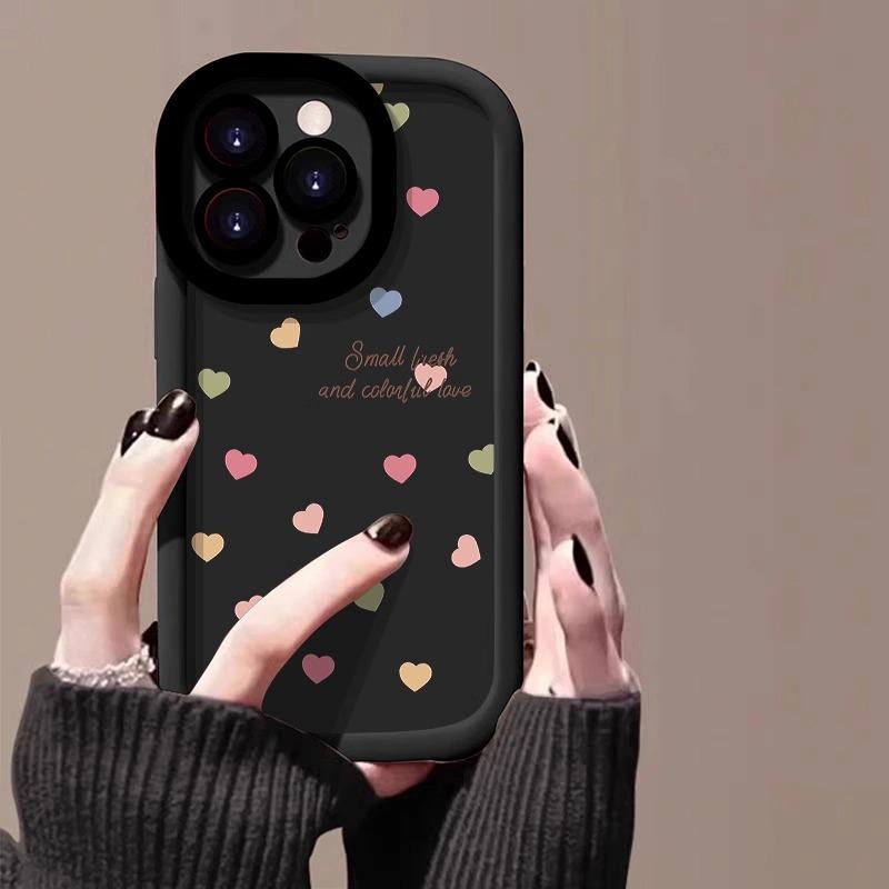 Colorful Love for Apple 16promax Phone Case IPhone 14pro Puff 15 Anti Fall 13 11