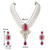 Gold Plated Crystal Kundan Necklace with Drop Earrings Jewellery Set for Girls & Women
