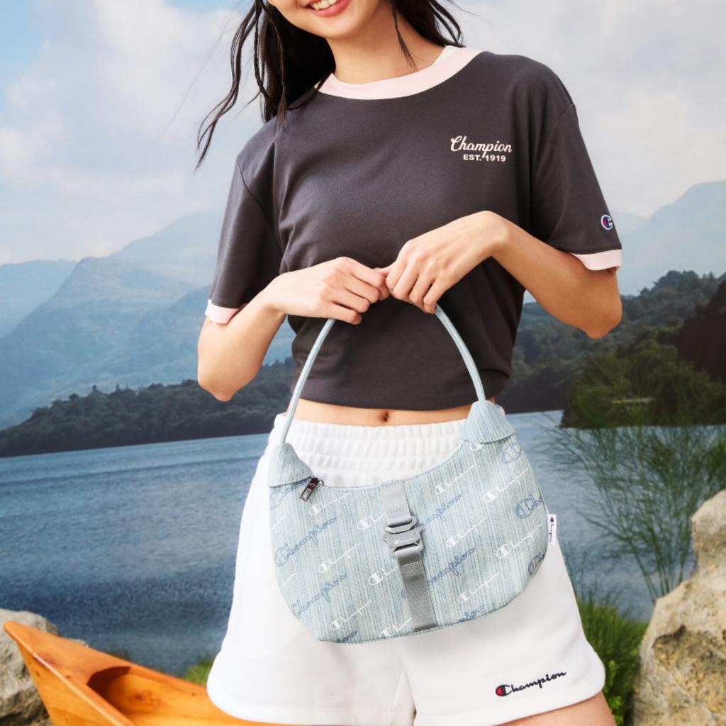 New Champion Fabric Backpack Shoulder Bag Unisex Light Blue Denim/Dark Blue Denim U5BACPU39