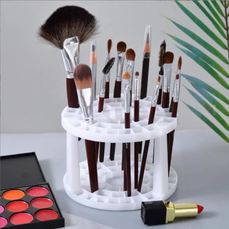 1Pc 49 Holes Paint Brush Pencil Stand Watercolor Paint Brush Holder Stand Painting Supplies For Students Desk Organizer
