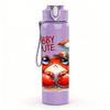 1PC Crab Seafood Summer Cartoon Print 750ml Color Plastic Sports Water Bottle Leakproof Flip Straw Lid Suitable for Sports Office Home Use