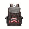 Neue koreanische Version Business-Rucksack Leder Große Kapazität Herren und Damen Trend karierter Rucksack Reisetasche Studenten-Computertasche