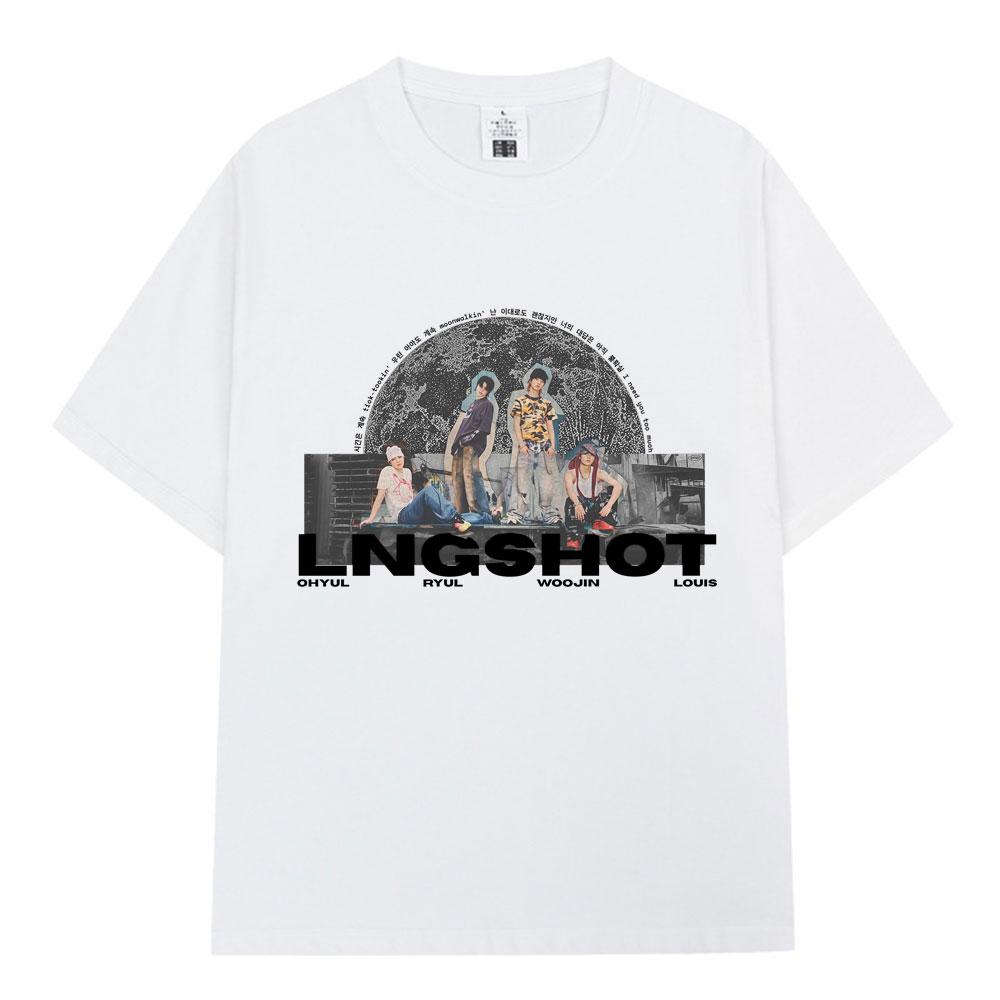 Korean Kpop Lngshot OHYUL RYUL WOOJIN LOUIS Tshirt Unisex Women Clothing Fashion Hip Hop Short Sleeve Cotton Casual Tops Fan Gifts