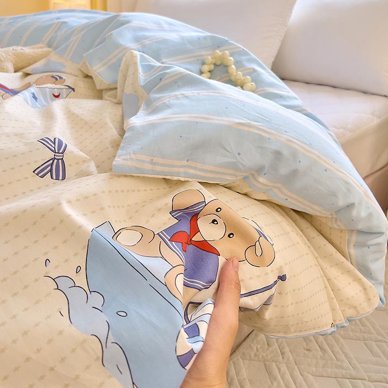 100% Cotton Floral Duvet Cover, Twin/Double, 150x200cm/230cm, Ideal for Student Dorms