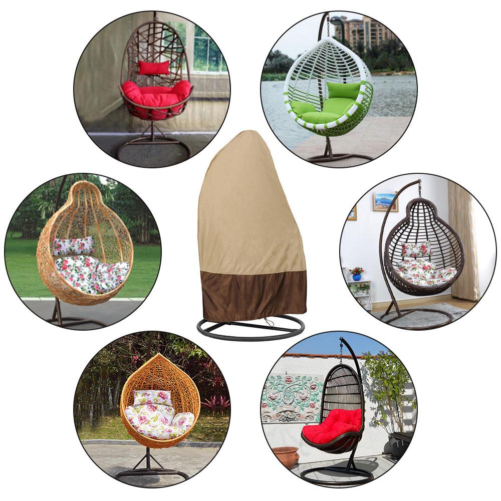 Waterproof Swing Chair Cover for Garden Outdoor Beige Coffee 190x115cm