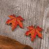 Autumn Maple Leaf Dangle Earrings Orange Earrings Novelty Plant Jewelry for Women and Girls Nature Series Present