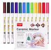 12 Färger Keramiska Färgpennor för Barn AkrylFärgpennor för Barn DIY Keramikmålning, Trä, Sten Måla Glas Ritning