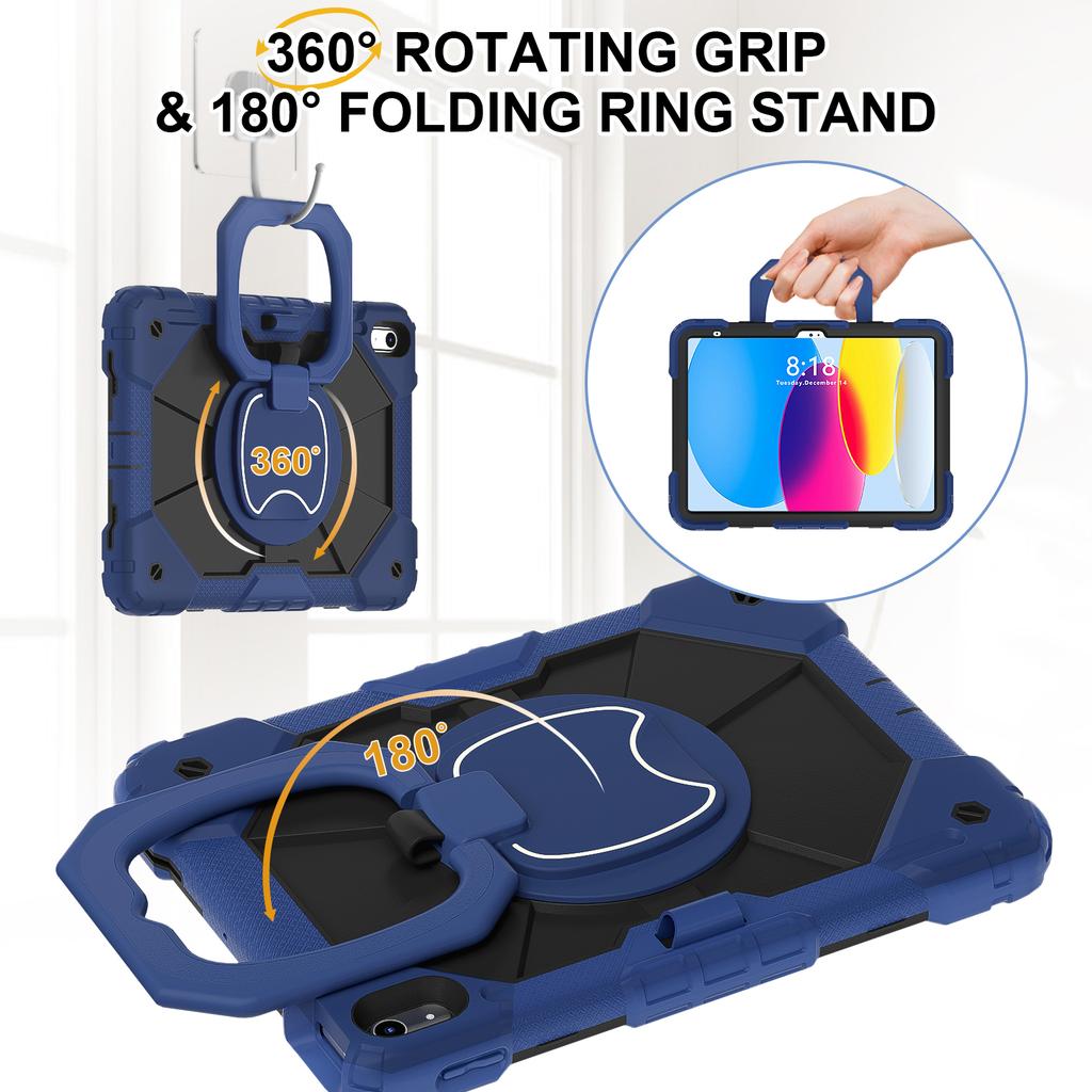 Kids Tablet Case For iPad 10 10.9 10th 10.2 Pro 11 9th 8th A16 Air 5 4 Generation Shockproof Rotating Stand Shoulder Strap Cover
