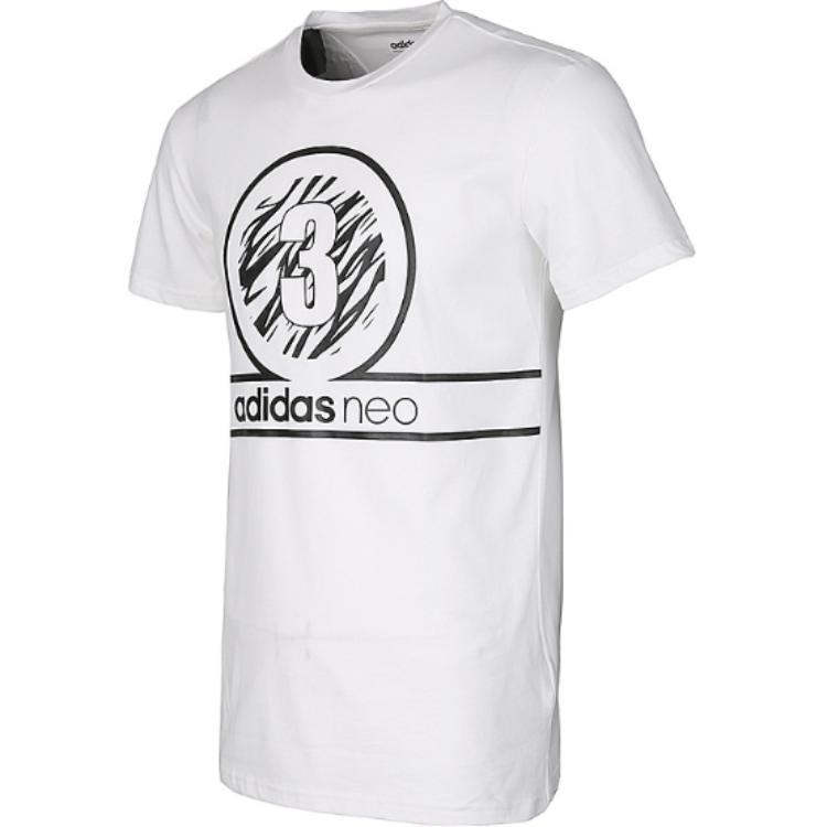 Adidas Neo Lifestyle Casual Series M Tee Anml Comfortable Skin-Friendly Round Neck Short Sleeve T-Shirt Men Tops White CZ1778