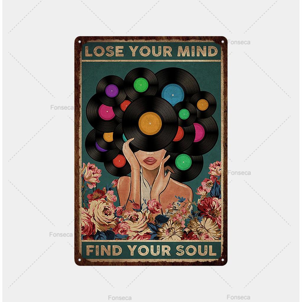 Figure Landscape Green Background Metal Sign Retro Tin Sign Metal Retro Wall Decoration Bar Bar Club Metal Poster Decoration