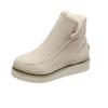 Women's Plus Size Thick-Soled Winter Ankle Boots: Warm, Solid Color, Slip-On Style
