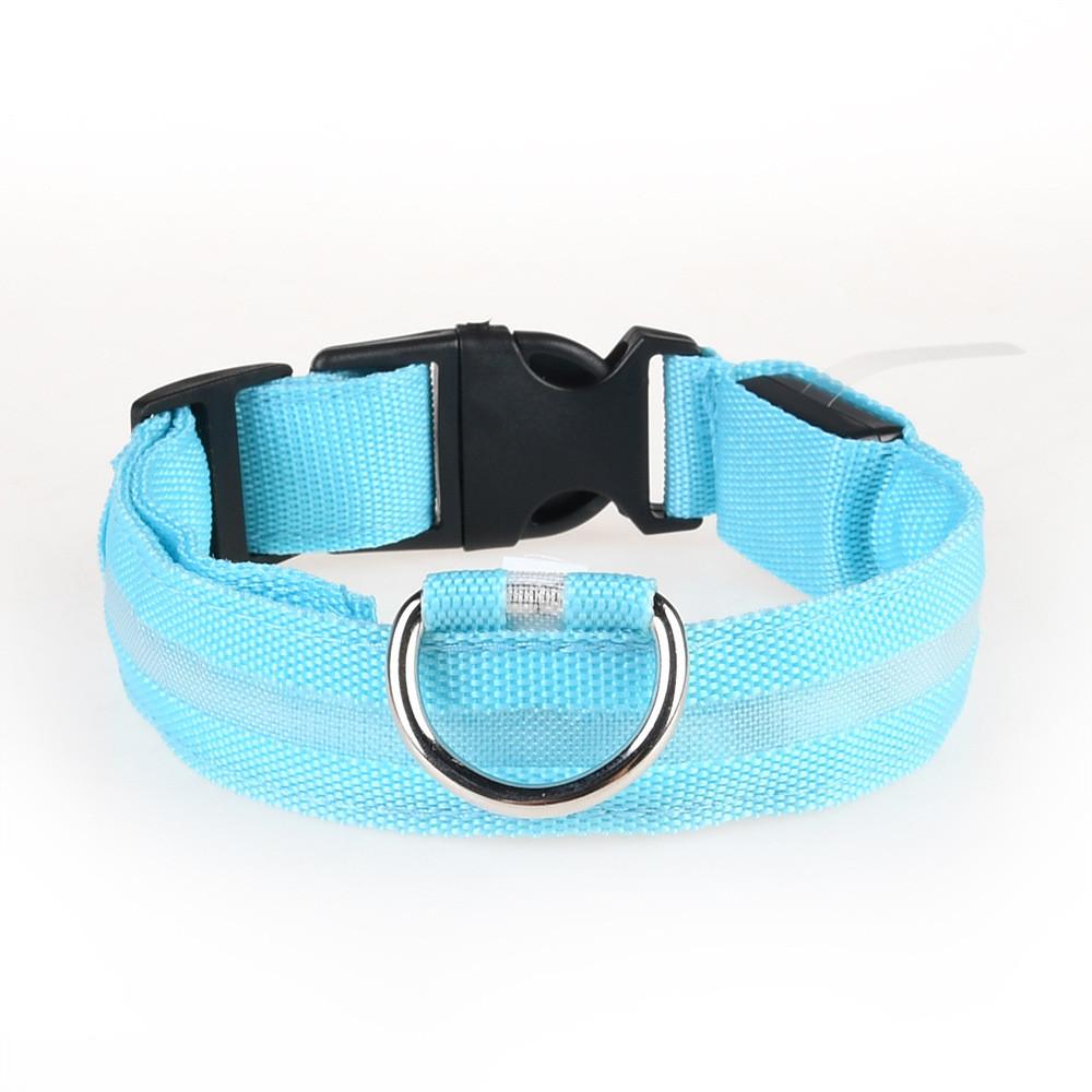 

Brightly Colored Led Dog Collar Rechargeable Light-up Neckband For All Size Dogs синий