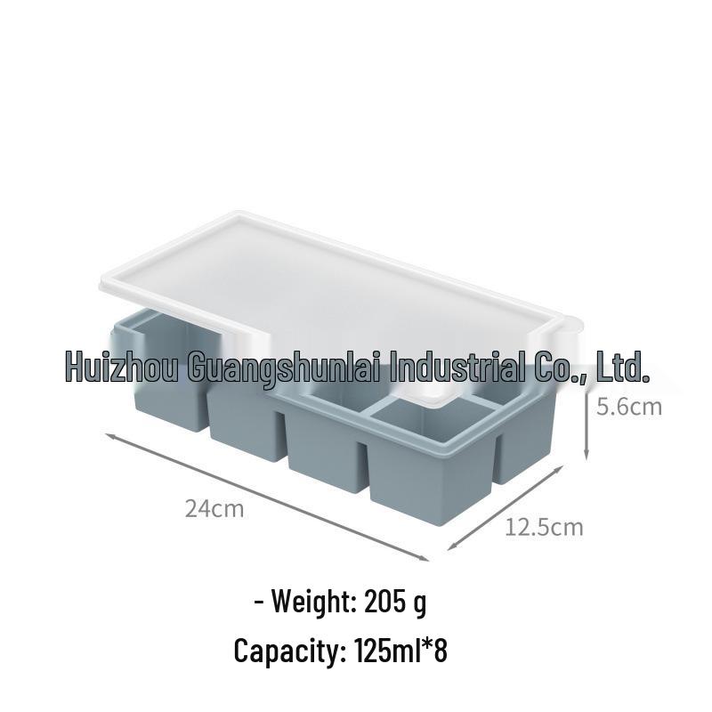 Popular Silicone Ice Cube Tray with Lid – 4 Large Slots & 15 Square Compartments for Soup or Food Storage
