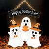 Happy Halloween Door Sign Ghost Porch Sign For Door Decorations Hangable Wooden Decoration For Home Entrance Wall Indoor Outdoor