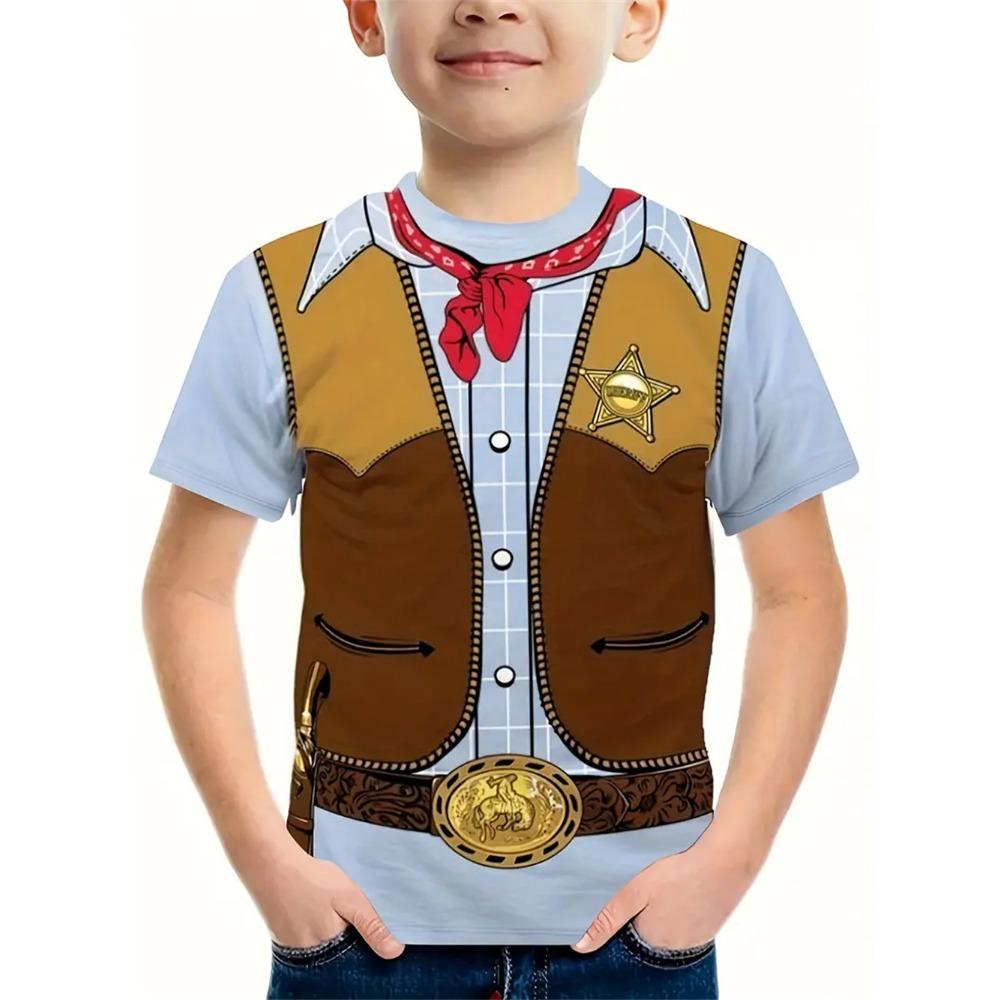 Uniformní Cosplay 3D potisk Tričko Dětské Chlapecké Oblečení Tričko Krátký Rukáv Dětské Oblečení Módní Tričko Pro Chlapce Top Tričko