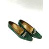 Used Yves Saint Laurent Pumps Green Suede Enamel Bijou 36 (23cm) Heel 6cm