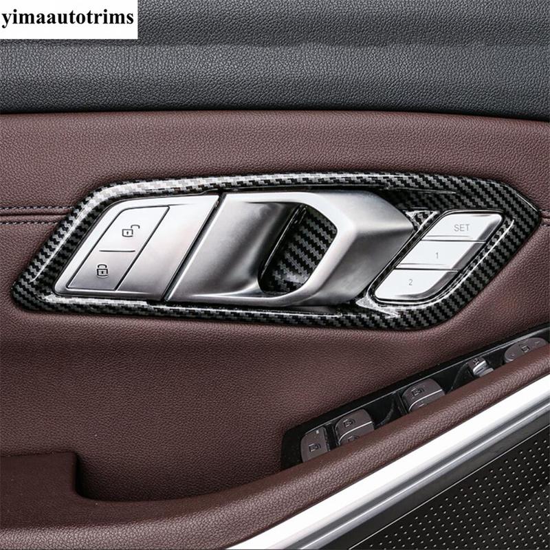 Head Lamp Handle Bowl Dashboard Gear Box Panel Cover Kit Trim ABS Carbon Fiber Look Accessories For BMW 3 Series G20  - 2024