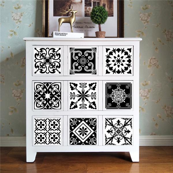 Vodotěsné samolepky na dlaždice s 3D vzorem mandaly Kuchyňské dekorace do koupelny Samolepicí samolepky na nábytek na zeď Tapety na podlahu