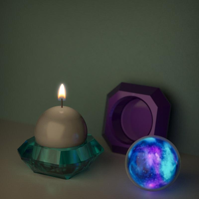Tealight Candle Holder Resin Molds,Silicone Diamond Candlestick Molds for Epoxy Resin Casting,Wedding Home Decoration