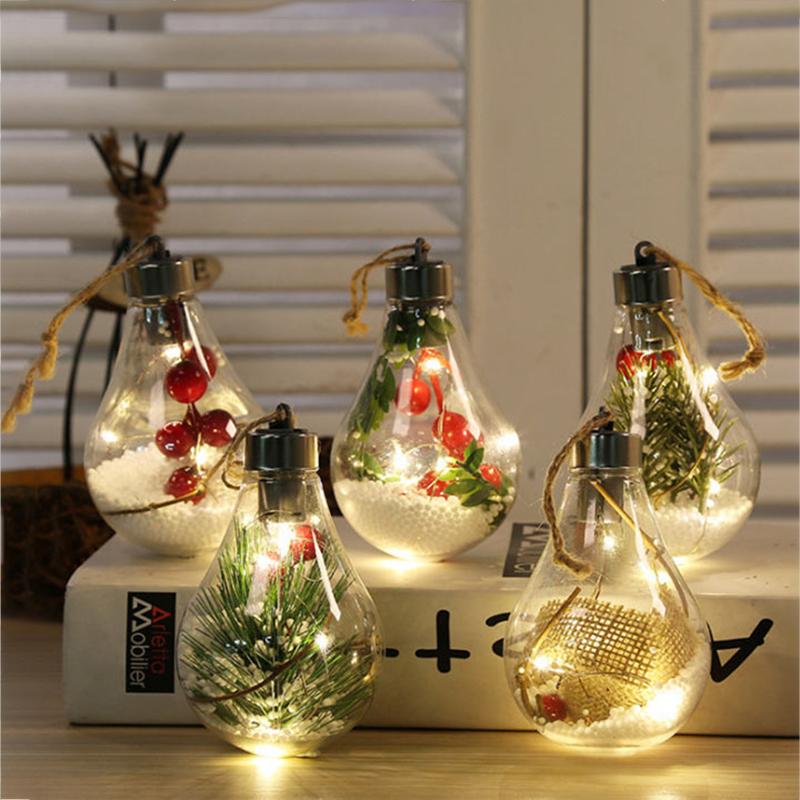 1Pc Christmas LED Bulb Decorative Hanging Light Christmas Ornaments Home Party Wedding New Year's Decor Transparent Night Lamp