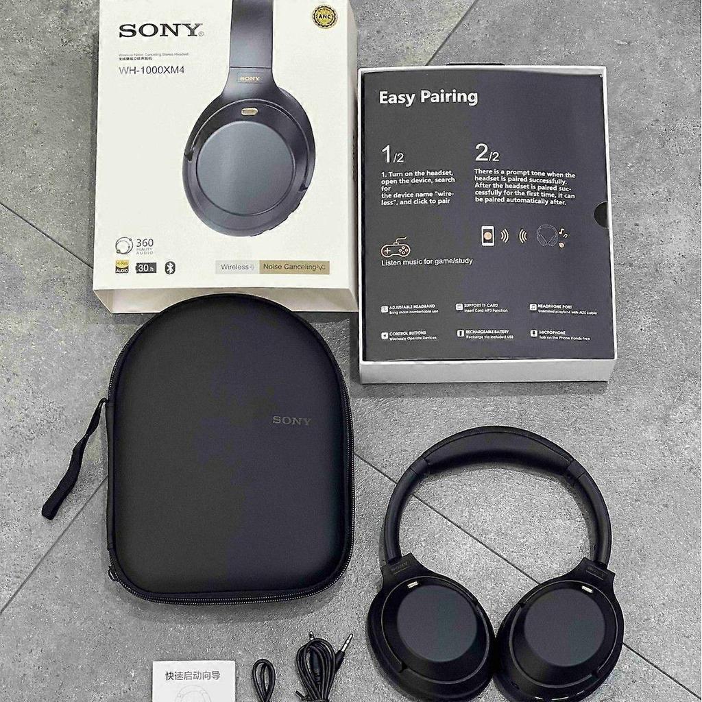 WH-1000XM4 Wireless Bluetooth Over-Ear Headphones, Active Noise Canceling, 8+ Hours of Battery Life, Black/Gray/Blue
