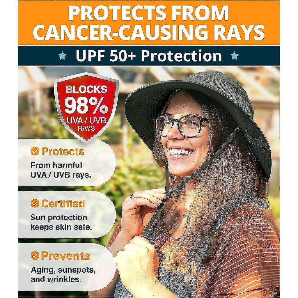 Fishing Hat UPF 50+ Wide Brim Sun Hat for Men and Women, Mens Bucket Hats with UV Protection for