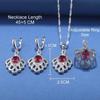 Original Design Rose Red Big Jewelry Hight Quality Zircon Fashion Accessories 5-Piece Sets Women Wedding-Party Costume