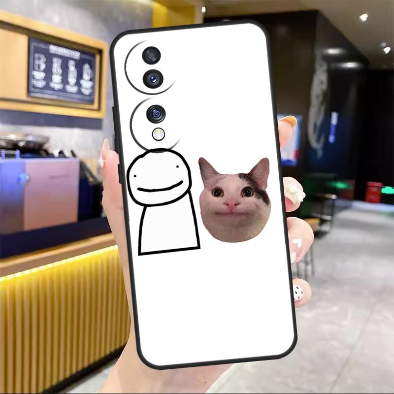 Beluga Cat Meme Face Smiling For Honor Magic 8 7 6 Pro Case For Honor 200 400 50 70 90 Lite X8c X8b X9a X9b X9c X9d Win RT