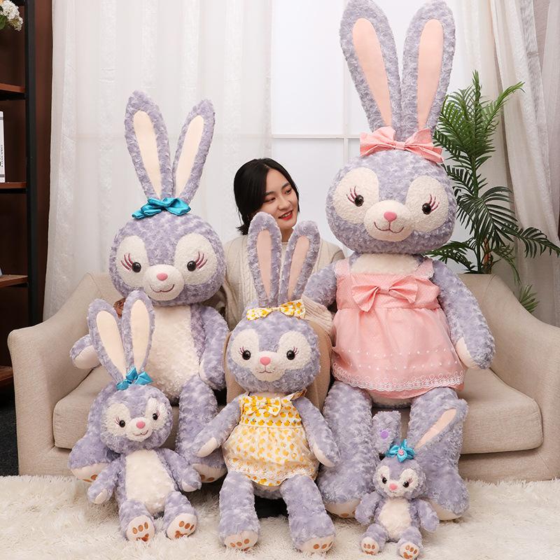 Bunny Plush Toy Purple Plush White Rabbit Doll Large Rabbit Pillow Girls Gift Doll