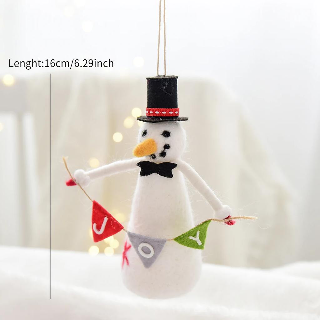 Christmas Tree Pendant Felt Desktop Ornament Snowman Deer Head Felt Small Pendant Decoration Christmas Pendant