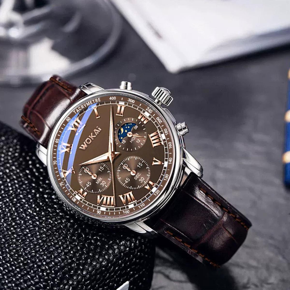 

Простые часы с римскими цифрами, бамбуковым ремешком и кварцевым механизмом коричневый