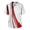Men's Short Sleeve V Neck Leopard Print Chest Pocket Carer Top