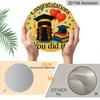 2D Flat 1pc, 8x8 in, Graduation Celebration Aluminum Metal Sign - "Congratulations You Did It" Round Plaque, Perfect for Door, Wall, or Wreath Decor