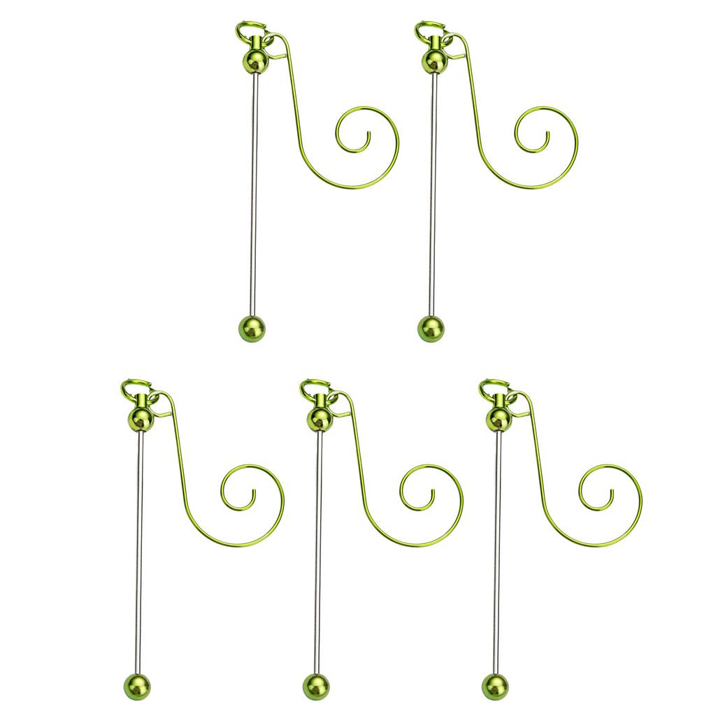 5 Pieces Colorful Metal Hanging Hooks for Christmas Ornament and Craft Projects Beadable Hangers Jewelry Accessories