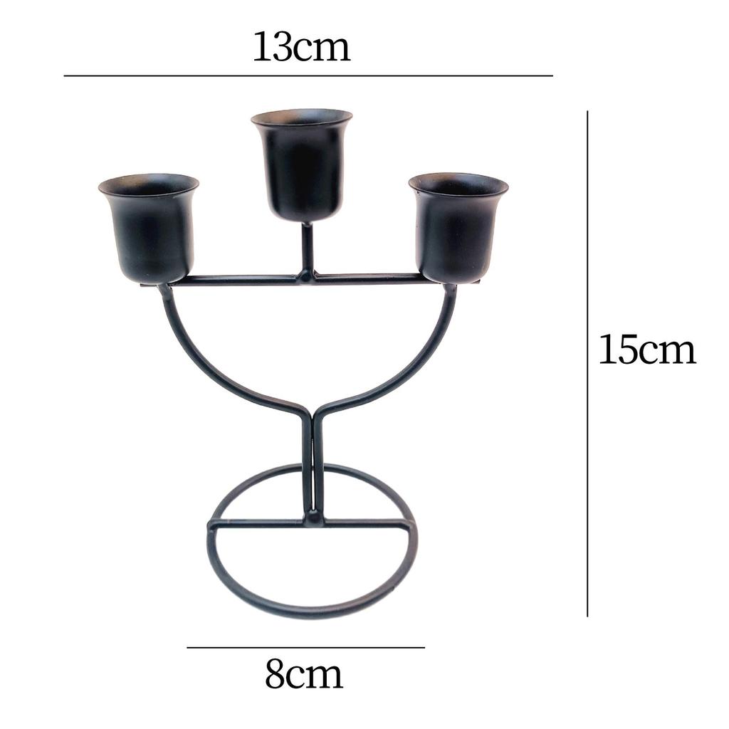 3 Arms Candle Holder Iron Modern Creative Candleholder Centerpiece for Party Living Room Holiday Dining Table Decoration