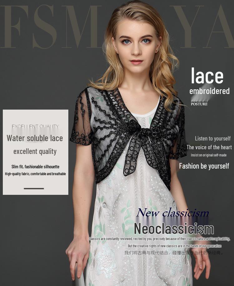 Plus Size Lace Sun Protection Shawl Cardigans & Short Jackets for Women