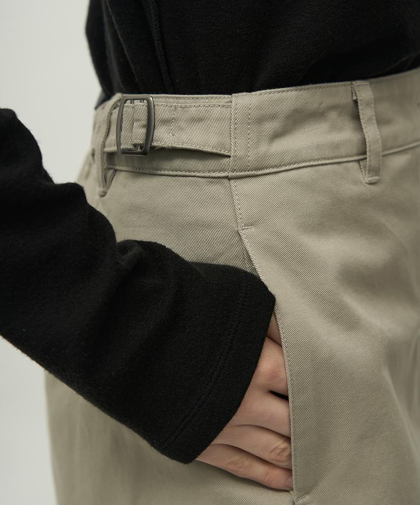 Leopeusaideuhwaiteulabel Cotton Curved Pants Greige