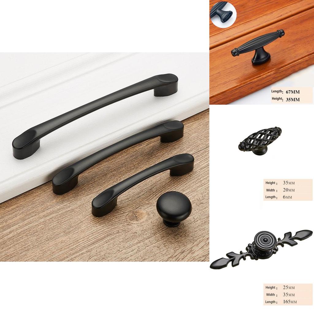 High-quality Zinc Alloy Matte Black Nickel Kitchen Cabinet Handle For Versatile Use
