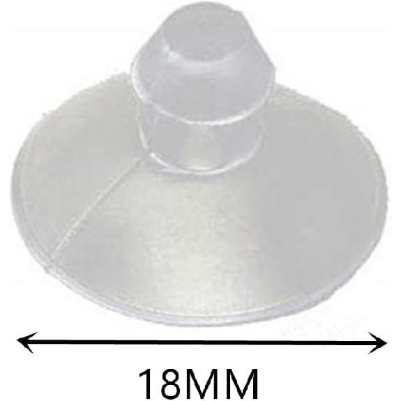 16 Pack 18mm/0.7" Mini Small Clear Suction Cups for Glass Table Tops - Anti Slip Bumpers Pads, Tiny Transparent Suction Cup for Desk, Furniture,