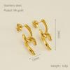 European & American Minimalist 18k Gold-Plated Stainless Steel Geometric Earrings