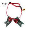 Holiday Gift for Pets Christmas Bow Pet Collar, Adjustable Cat Collar with And Bell, Festive Costume Plaid Print Cats, Small Dogs, Wear Dog Neck Strap
