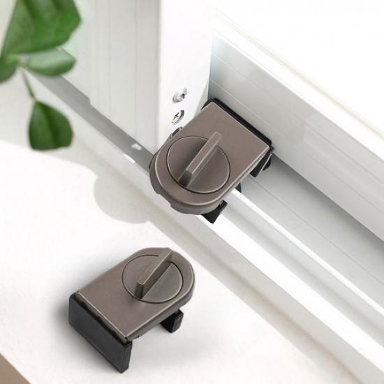 Adjustable Coffee Colour Window Lock Stoppers Pack of 4 for Childproofing