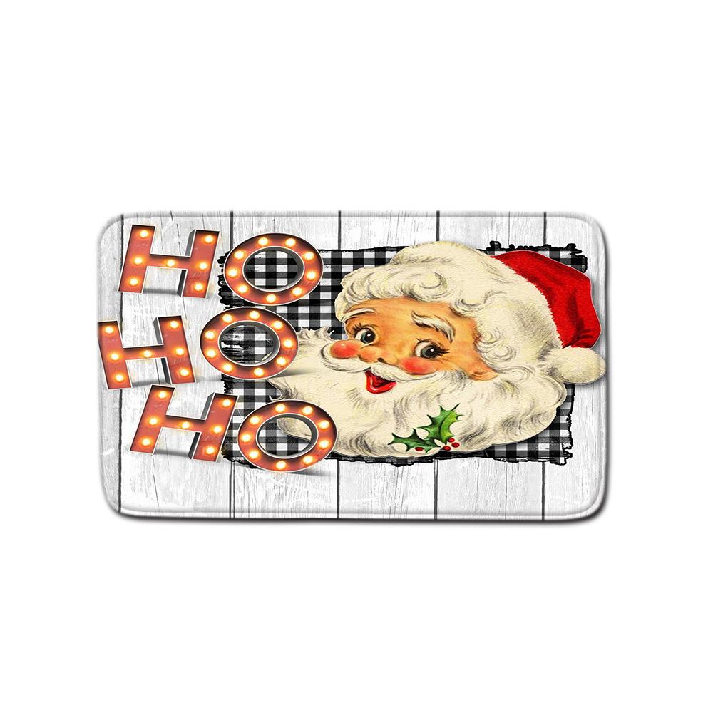 Christmas Shower Curtain Floor Mat Combination Four-Piece Set Bathroom Toilet Carpet Shower Room Mat Foot Mat