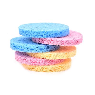 4pcs Natural Wood Fiber Facial Cleansing Sponges Face Mask Removal Sponge 