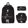 Set di 3 Pezzi Merch Gioco Horror Silent Hill F Zaino per Bambini Astucci Set Zaini con Portapranzo Per Studenti Zainetto