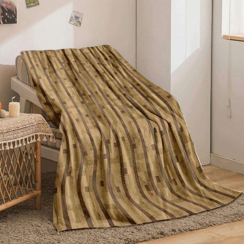 Pixelated Vertical Wooden Planks with a Staggered Striping Pattern. for All Seasons Blanket Lunch Break Throw Gift