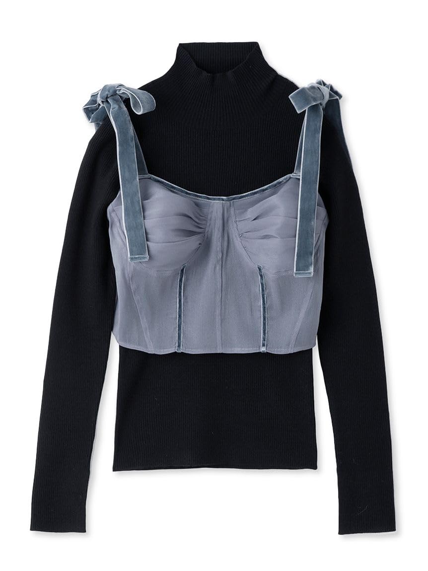 

Трикотажный пуловер Snidel, комплект бюстье, черный, женский SWNT235158,